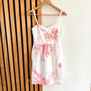 JCrew White and Pink Floral Embroidered Mini Sleeveless Dress 2010s (0)